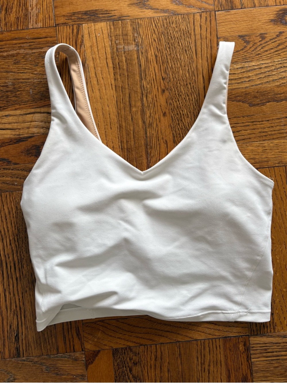 White V-Neck Cropped Tank Top